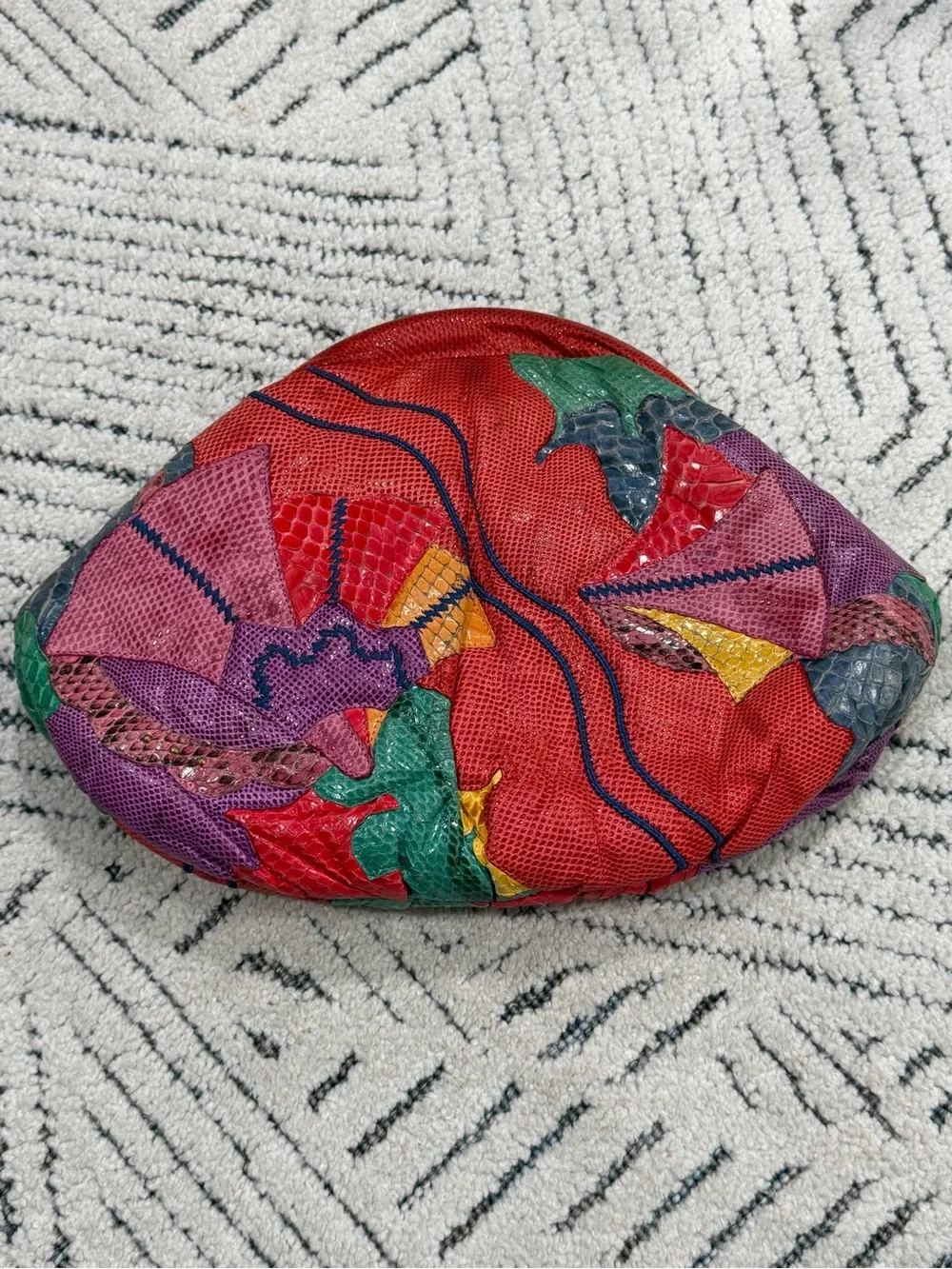 Red Floral Patchwork Key & Card Holder Pouch